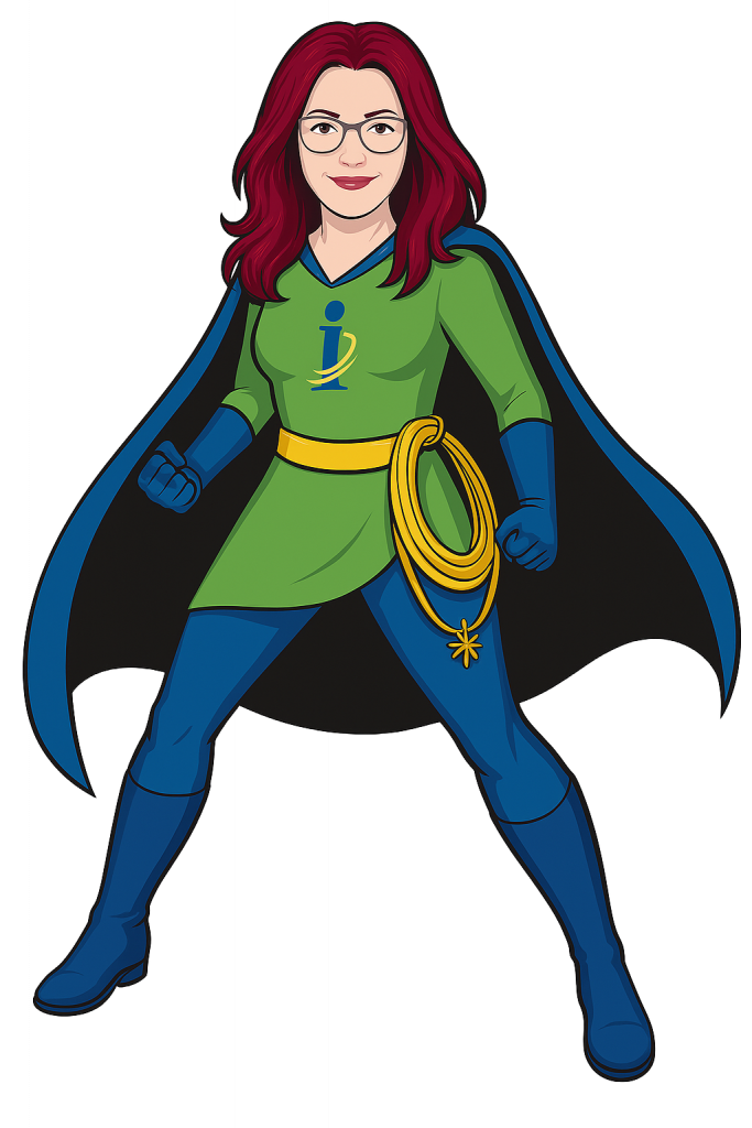 Information Tamer superhero avatar . Yes she has a cap and a whip! 